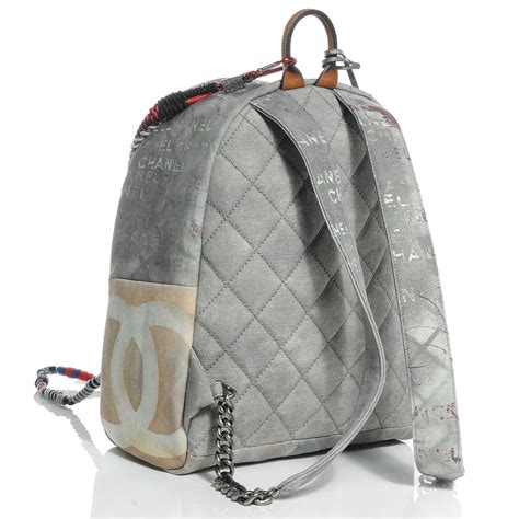 chanel graffiti backpacks|Chanel graffiti printed backpack.